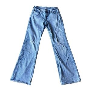 GAP Teens Bootcut Jeans Light Wash Blue Low Rise Stretch‎ Distressed 5-Pocket 18
